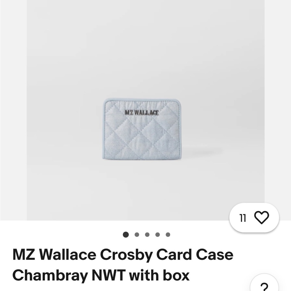 MZ Wallace Chambray Quilted Card Holder